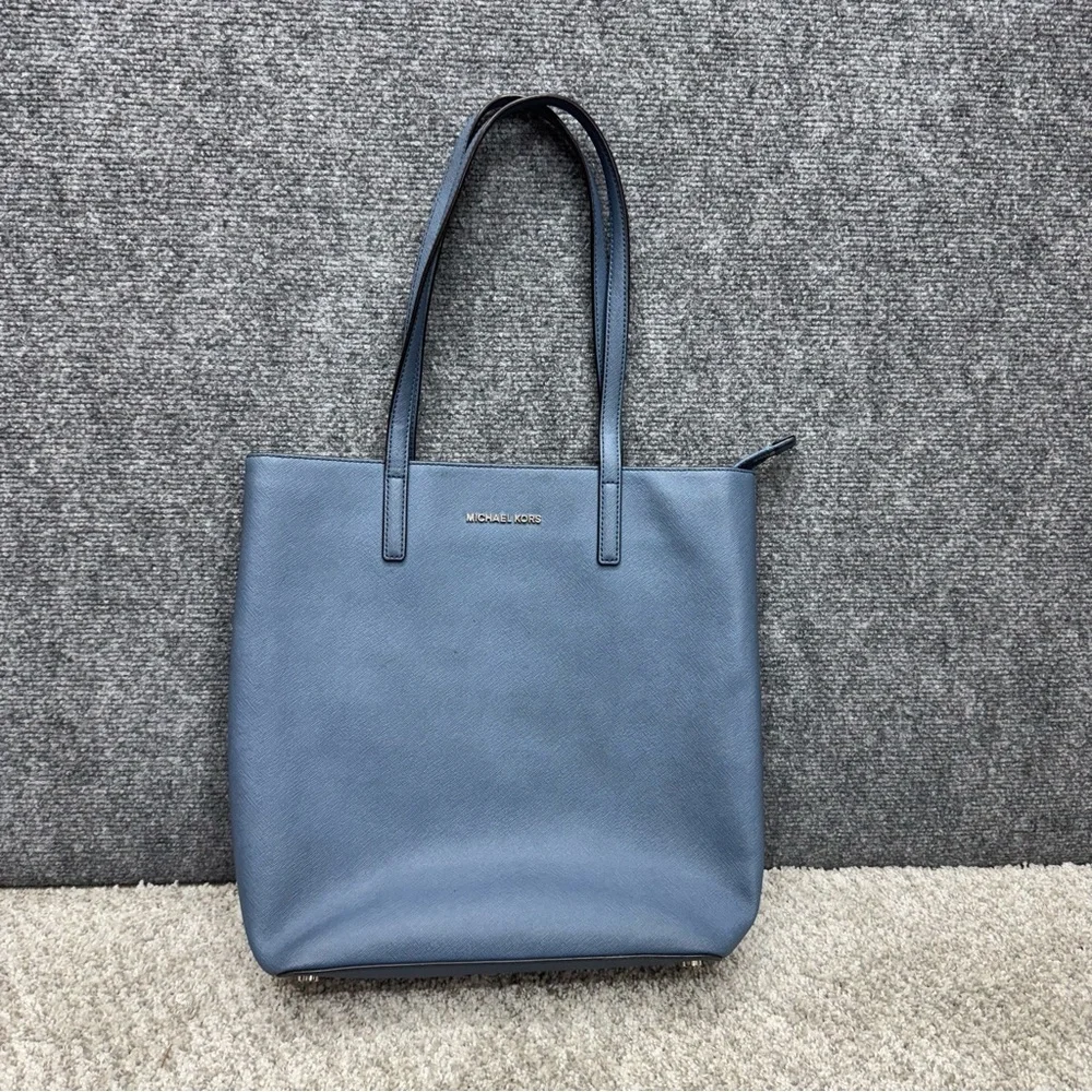 Michael Kors‎ large Blue Saffiano Tote Handbag Purse (no shoulder strap) - Picture 3 of 15